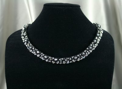 Black & Silver Crystal Necklace 2