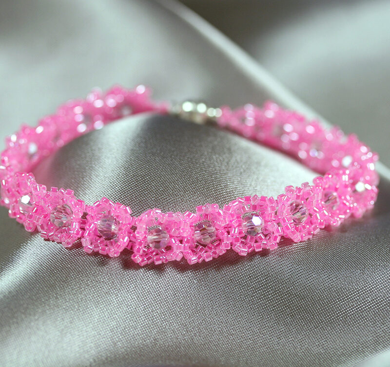 Pink & Pink Crystal Bracelet