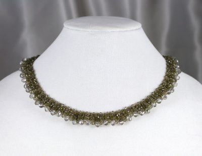 Champagne Crystal Woven Necklace 2