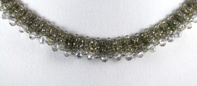 Champagne Crystal Woven Necklace 3