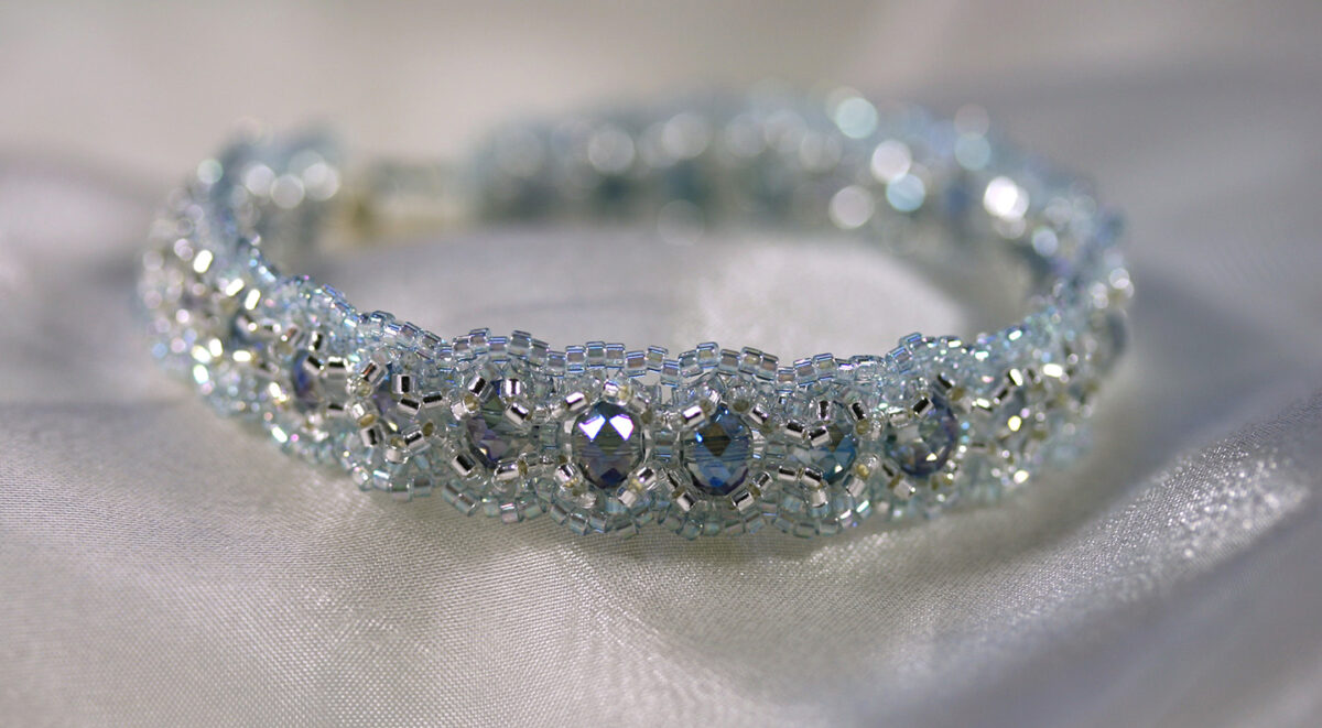 Blue/Silver Woven Bracelet