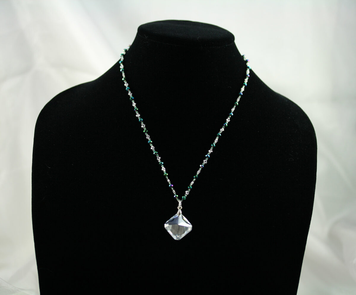 Green and Silver Crystal Necklace