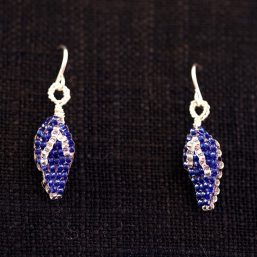 Blue-Silver Flip Flop Earrings 1