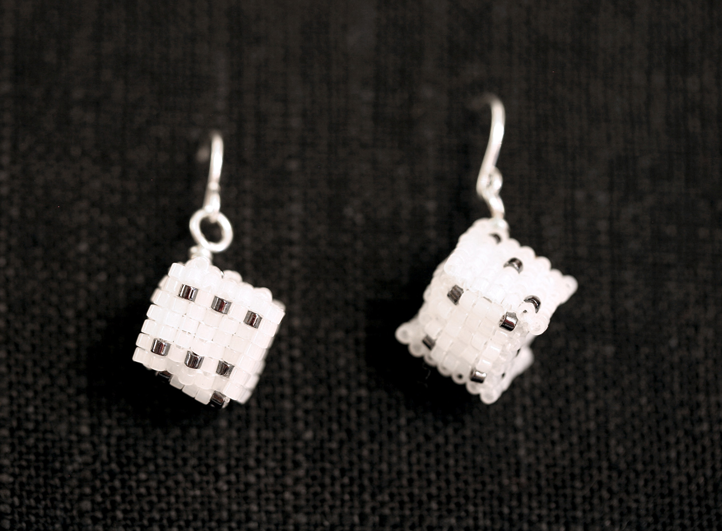 Dice Earrings Pretty Shiny Beads