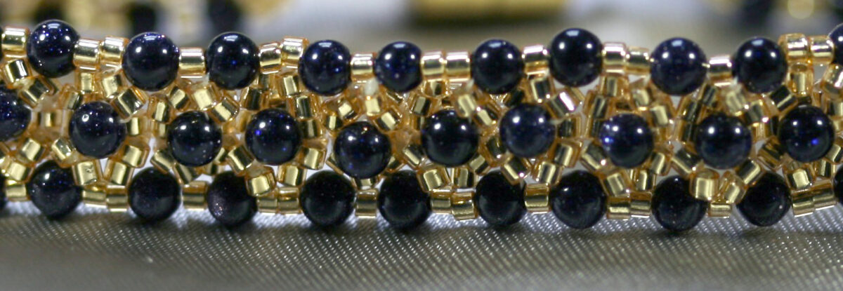 Gold & Blue Goldstone Bracelet