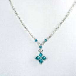Silver & Blue Crystal Necklace