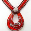 Red & Silver Art Glass Necklace