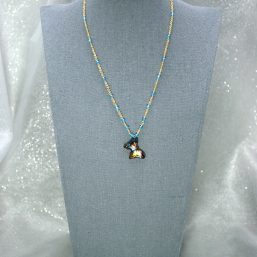 Turquoise & Gold Small Butterfly Necklace