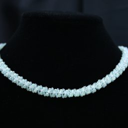 Pale Green Woven Crystal Necklace