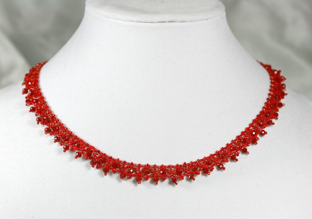 Red Crystal Necklace Pretty Shiny Beads