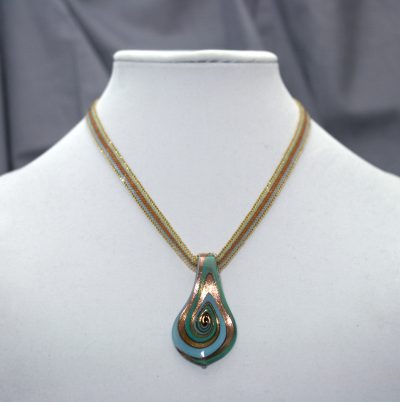 Turquoise & Gold Pendent Necklace
