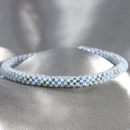 Blue-Green Round Peyote Bracelet