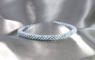 Blue-Green Round Peyote Bracelet