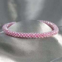 Pink Round Peyote Bracelet