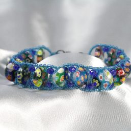 Blue Millefiori Coin Bracelet