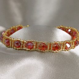 Gold & Red Crystal Bracelet