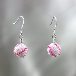 Baseball Earrings (Pink Laces)
