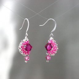Pink “Moon” Crystal Earrings