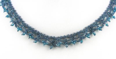 Crystal Teal Crown Necklace