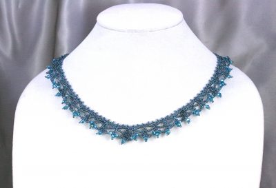 Crystal Teal Crown Necklace