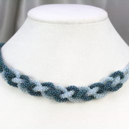 Aqua Teal Woven Braid Necklace
