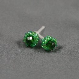 Green Metal-less Stud Earring