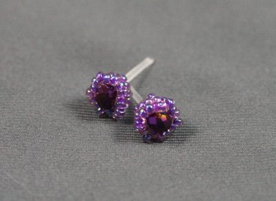 Purple Metal-less Stud Earring