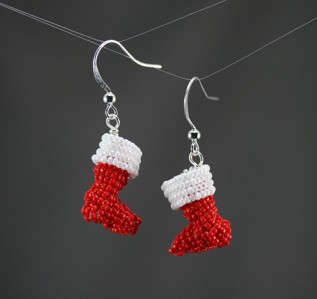 Christmas Stocking Earrings – Pretty Shiny Beads