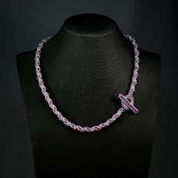 Silver & Purple Twist Necklace