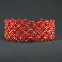 Red Netted Cuff Bracelet