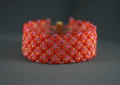 Red Netted Cuff Bracelet