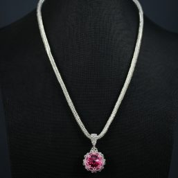 Silver & Pink Kate Necklace