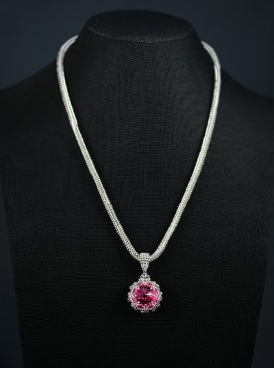 Silver & Pink Kate Necklace