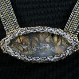 Caged Plume Agate Necklace