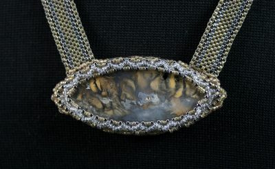 Caged Plume Agate Necklace