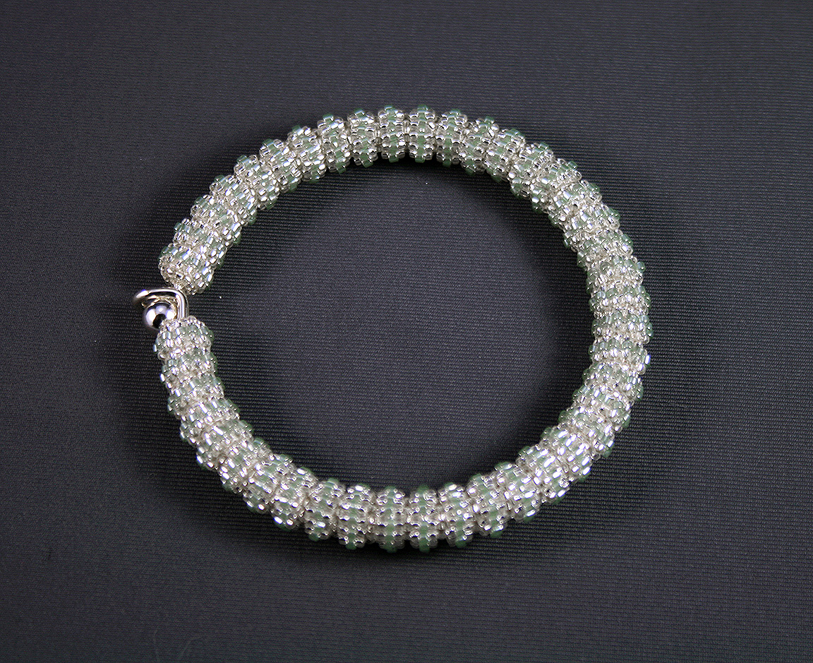 Mint Green & Silver “Engage” Bangle – Pretty Shiny Beads