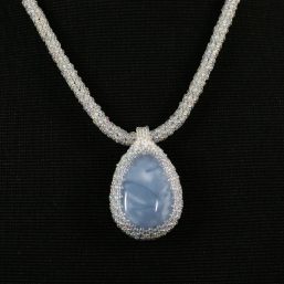 Blue Opal Cab Necklace