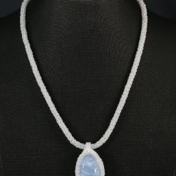 Blue Opal Cab Necklace