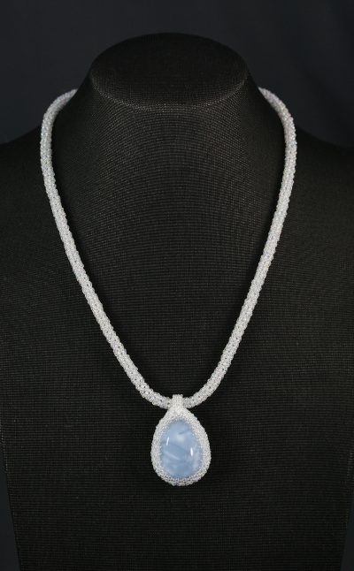 Blue Opal Cab Necklace