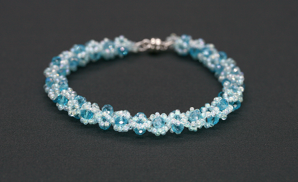 Light Blue Colour Gemstone Bracelet Round Loose Beads for Men  Women