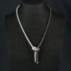 Graphite & Silver Butterfly Knot Necklace