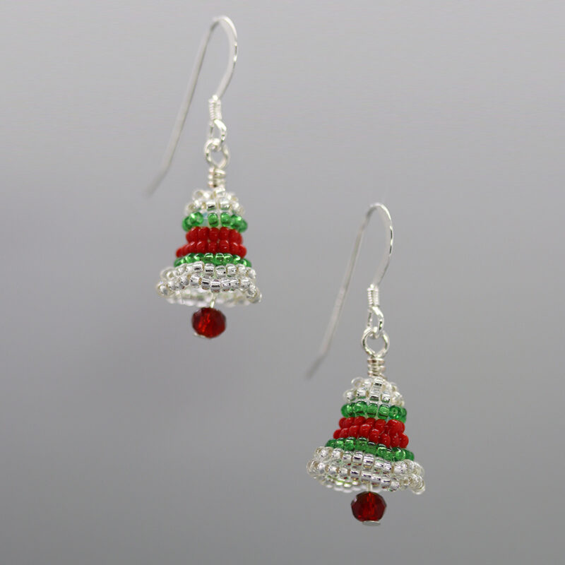 3D Silver Bell Earrings