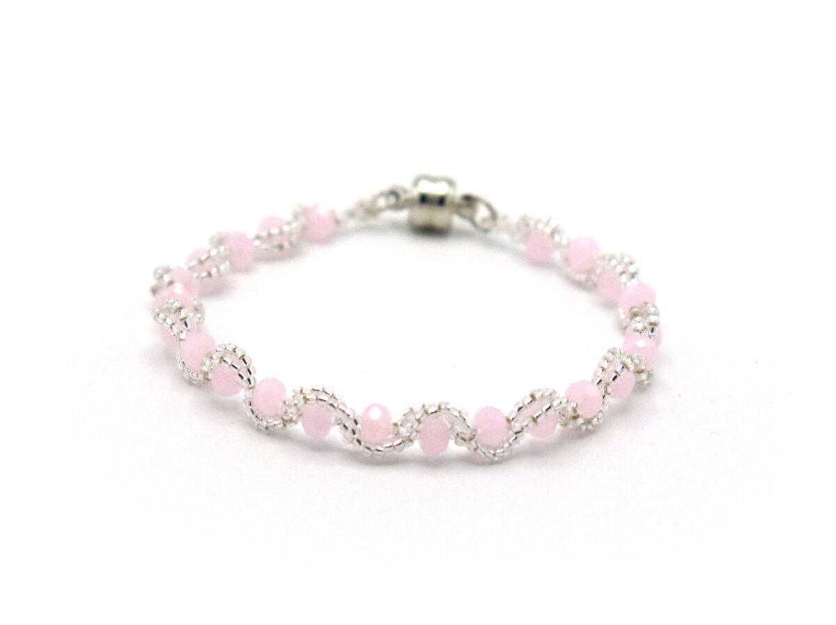 Pink & Silver Wave Bracelet