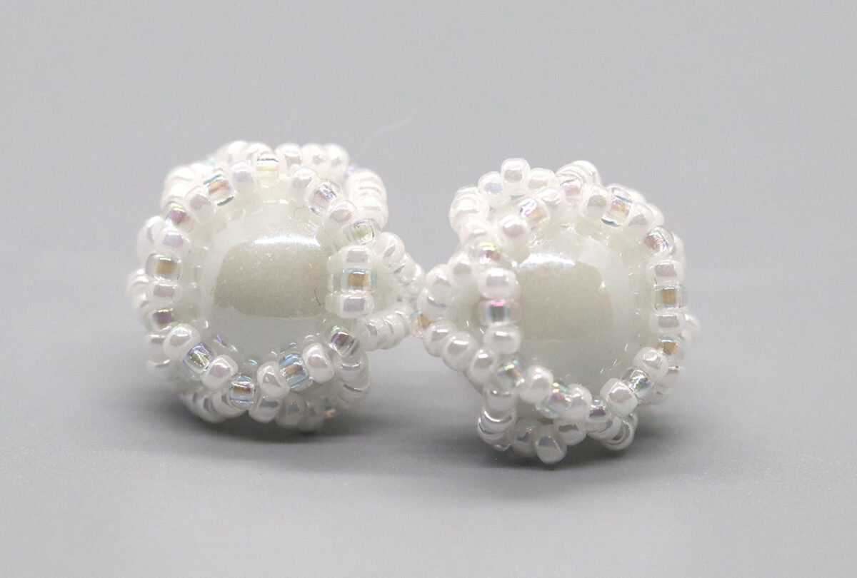 Glass Pearl Stud Earrings