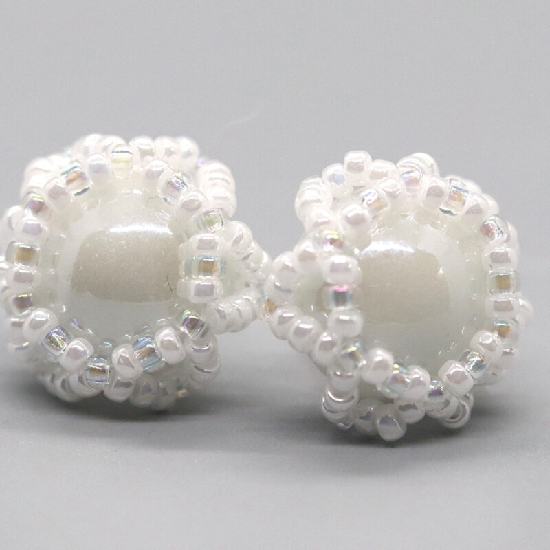 Glass Pearl Stud Earrings
