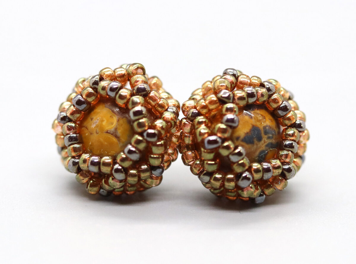 Jasper (Yellow) Stud Earrings
