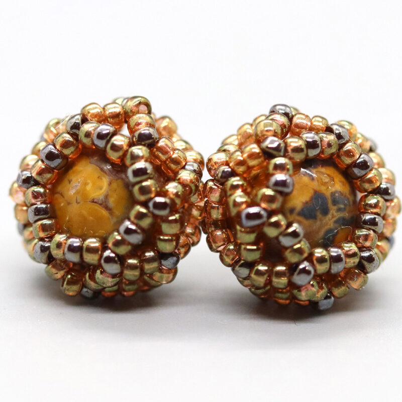 Jasper (Yellow) Stud Earrings