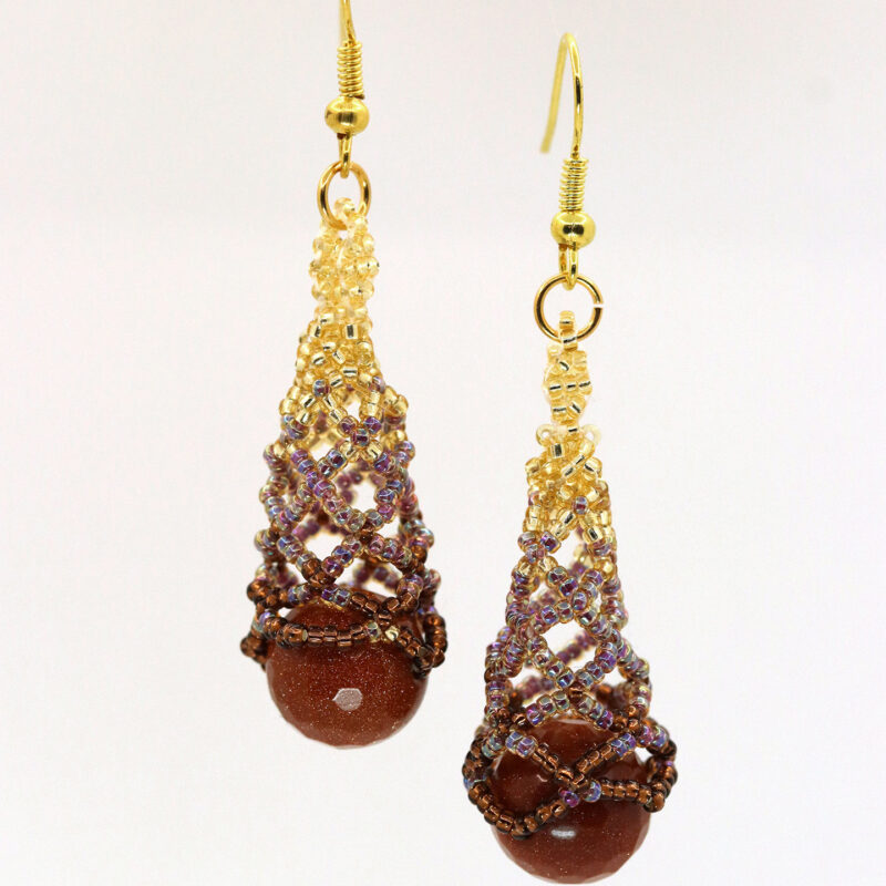 Goldstone Dropped Earrings