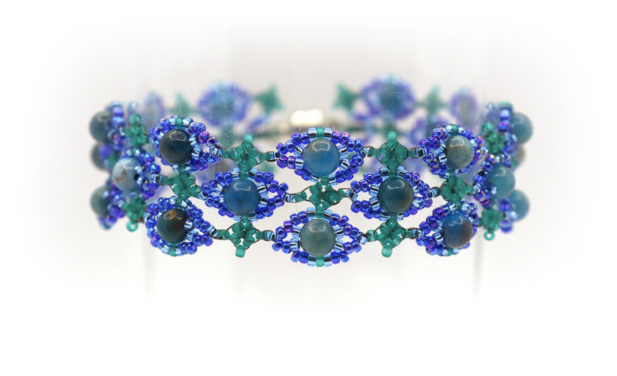 Blue Apatite Double Net Bracelet