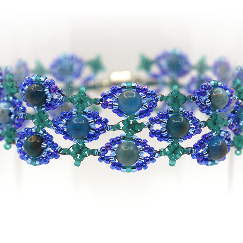 Blue Apatite Double Net Bracelet